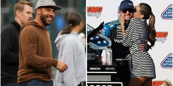 Bubba Wallace drops cheeky 1-word reaction to Ryan Blaney’s wife showing off her husband’s photography skill