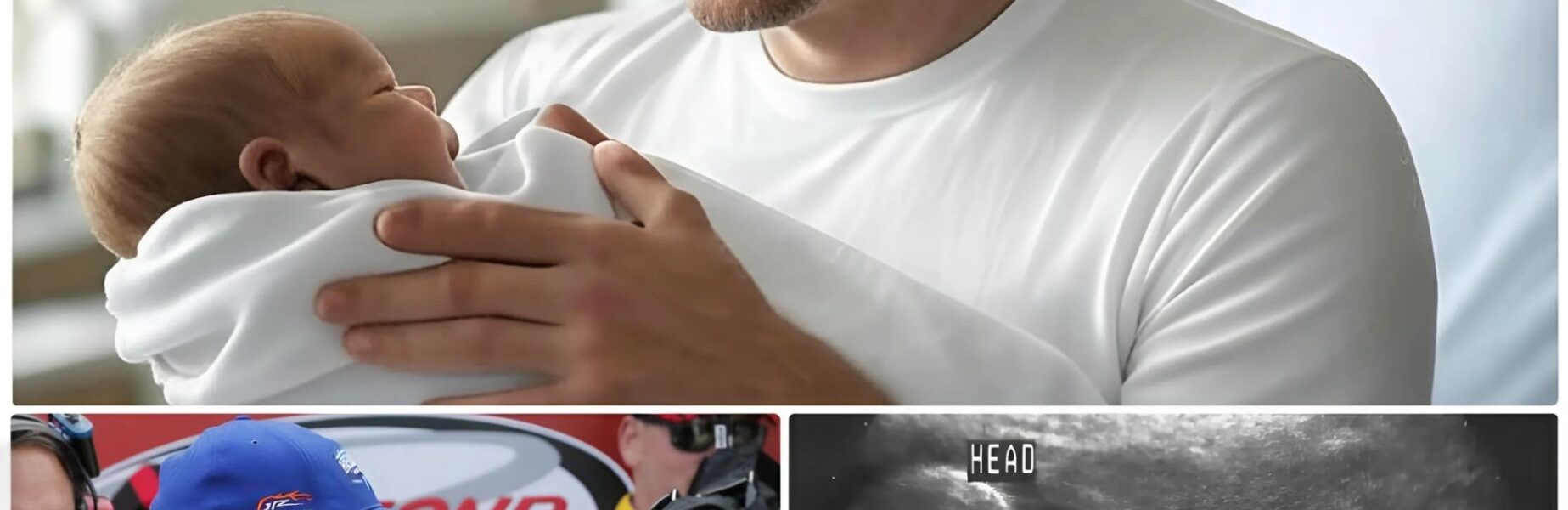 5 MINUTES AGO: Dale Earnhardt Jr. couldn't hold back tears as he held his third newborn child in an emotional moment. He also shared his big announcement at the next NASCAR race after the happy family news