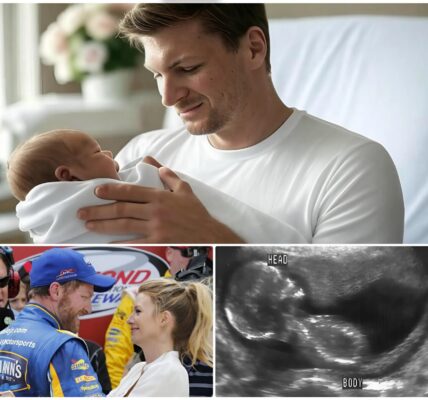 5 MINUTES AGO: Dale Earnhardt Jr. couldn't hold back tears as he held his third newborn child in an emotional moment. He also shared his big announcement at the next NASCAR race after the happy family news