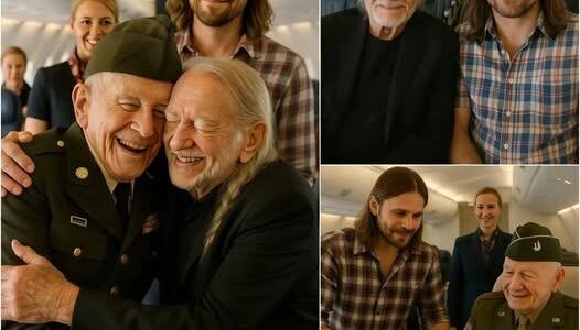 BREAKING: Willie Nelson Gives Up First Class Seat to Veteran—Then Realizes It’s His Former Army Comrade.