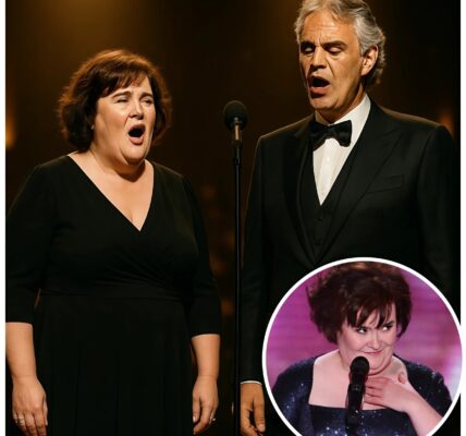 Susan Boyle sang 'The Prayer' with the legendary Andrea Bocelli and time stood still. The emotional voice made the whole audience silent, the celebrity cried, and everyone suddenly remembered - this is real music.