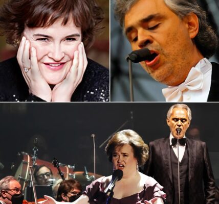When Susan Boyle and Andrea Bocelli joined forces for their breathtaking duet of “The Lord’s Prayer,” their voices intertwined in a sublime harmony that transcended time and space—turning the moment into a sacred, soul-stirring experience that left audiences around the world in silent awe and heartfelt reverence.