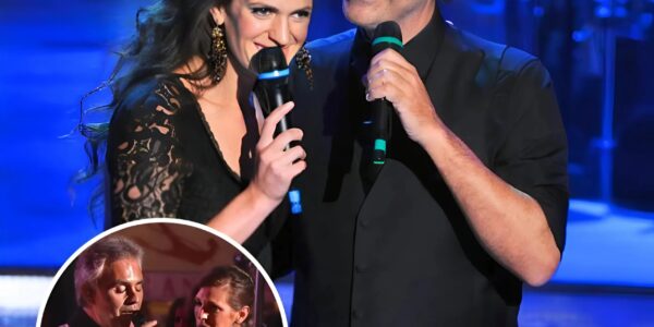 Andrea Bocelli and his wife Veronica Berti serenade the audience with a dreamy duet of "Something Stupid".