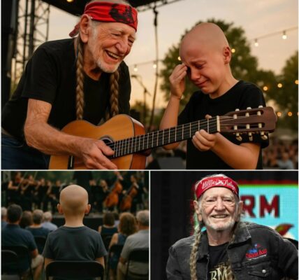 At a warm, intimate concert in Texas, Willie Nelson noticed a young boy bravely fighting cancer sitting right in the front row — his eyes full of courage but also hiding pain too deep for words…