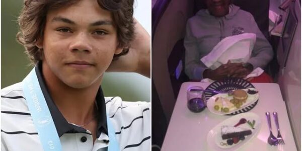 Charlie Woods Gives Up First Class Seat for Elderly Woman, Then the Unbelievable Happens! In a world where kindness often goes unnoticed, young golf talent Charlie Woods proved that small acts of kindness can sometimes lead to the most unexpected rewards.