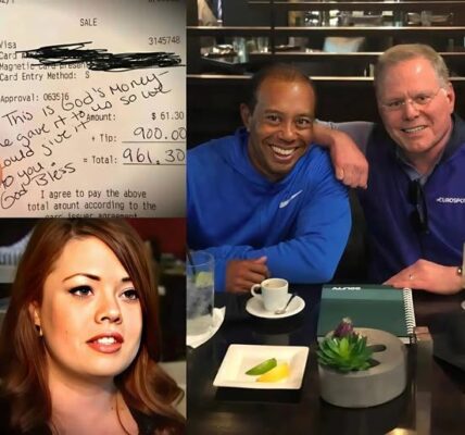 Waitress Sees Tiger Woods Check, Reads the Note, and Bursts into Tears…