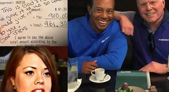 Waitress Sees Tiger Woods Check, Reads the Note, and Bursts into Tears…