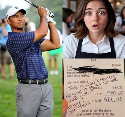 Lily, a 24-year-old waitress, had no idea that she was serving Tiger Woods. Polite and discreet, Tiger Woods enjoyed his meal without attracting attention. But as he left, he placed a folded receipt on the table… and walked out with a smile. Curious, Lily opened it, but broke down in tears within minutes. What Tiger Woods wrote was more than just a thank you, Lily tearfully shared with the reporter — It changed her life…