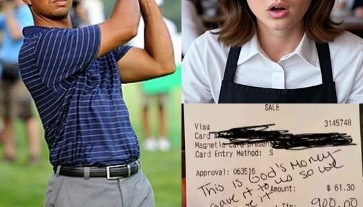 Lily, a 24-year-old waitress, had no idea that she was serving Tiger Woods. Polite and discreet, Tiger Woods enjoyed his meal without attracting attention. But as he left, he placed a folded receipt on the table… and walked out with a smile. Curious, Lily opened it, but broke down in tears within minutes. What Tiger Woods wrote was more than just a thank you, Lily tearfully shared with the reporter — It changed her life…