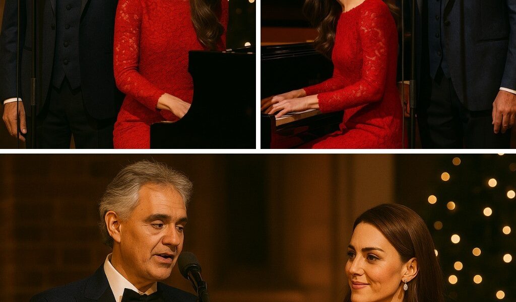 “A Night Of Grace” – Kate Middleton And Andrea Bocelli Leave Royal Gala In Tears She didn’t need words—her music spoke volumes. As Kate Middleton sat at the grand piano, dressed in timeless elegance, her delicate touch summoned an aching beauty. Then Andrea Bocelli stepped forward, his voice rising in Ave Maria, golden and eternal. The entire room froze. Tears shimmered in candlelight. “It was like heaven opened for a moment,” murmured a guest. This wasn’t just a performance. It was grace itself—raw, regal, and reverent. A princess and a maestro, united not in fame, but in something far more sacred: the healing power of music.