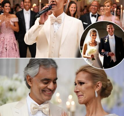 No big speech. No spotlight. Just Andrea Bocelli, one of the most iconic voices on earth, quietly stepping forward inside the jaw-dropping Notre-Dame Basilica in Montreal. It was the wedding of Céline Dion’s son, René-Charles—and without warning, Bocelli began to sing “The Prayer.” The second his voice echoed through the church, the world seemed to freeze. No one reached for a phone. No one dared to speak. It was pure silence—except for that voice. Even Céline, a woman who’s carried unimaginable grief with grace, was seen quietly wiping tears as her dear friend honored her family in the most sacred way possible. It wasn’t just a performance—it was a moment soaked in love, loss, and legacy. Her son starting a new chapter. The memory of René Angélil hanging gently in the air. Two legendary voices, his and hers, woven into one soul-stirring melody. Guests later whispered: it didn’t feel like a wedding—it felt like time paused to let music, memory, and love hold hands.