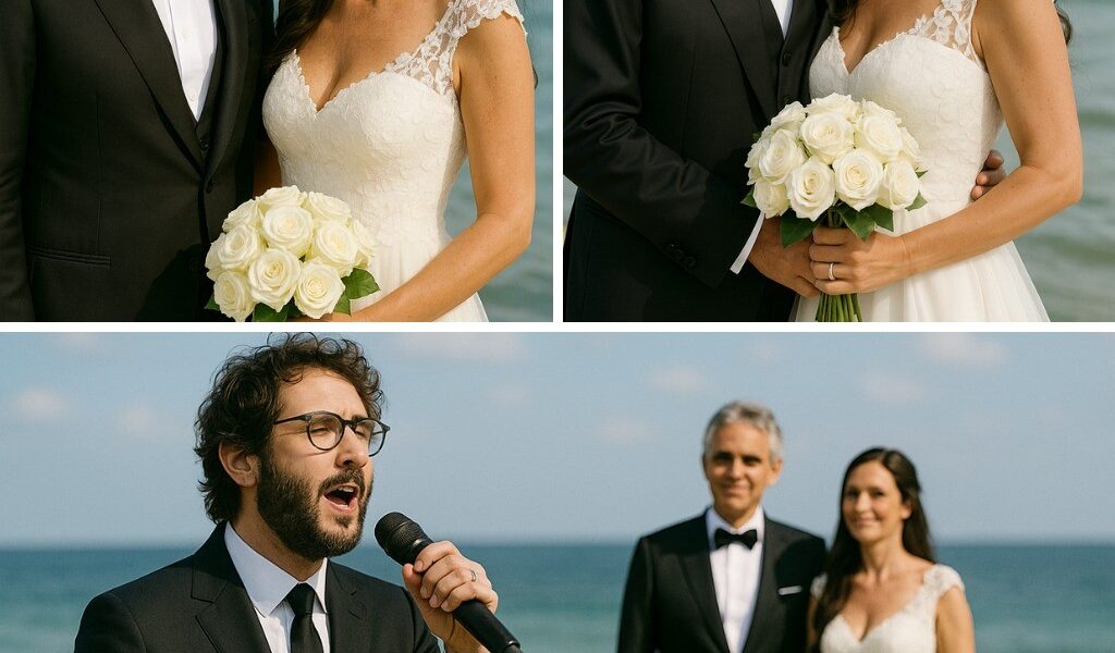 Under the twilight sky, Josh Groban stood alone on stage before 50,000 breathless fans—and then sang. His tribute to Andrea Bocelli and Veronica Berti’s 12th wedding anniversary wasn’t just a performance—it was a love letter set to music. With every soaring note, Groban’s voice shimmered with reverence and warmth, calling the crowd to rise and sing along. By the final chorus, thousands were wiping away tears, swaying together in unity. “This is what love sounds like,” one fan whispered. It wasn’t just about Bocelli—it was about every heart in that stadium, cracked open by melody and memory. A once-in-a-lifetime moment, lit by song and soul.