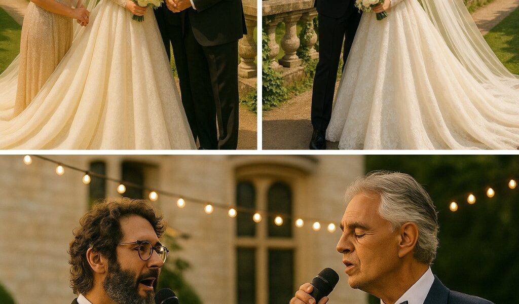 Matteo Bocelli – the talented son of legendary tenor Andrea Bocelli – has taken the world by surprise with a fairytale wedding to actress and singer Sofia Carson. In a setting aglow with thousands of candles and the applause of over 10,000 guests, a truly magical moment unfolded: Josh Groban made a surprise appearance on stage to perform a breathtaking duet with Andrea Bocelli. The music soared like a blessing, silencing the crowd in awe. Andrea’s wife, Veronica Berti, was seen in tears, overwhelmed by emotion. This wasn’t just a wedding – it was a symphony of love, legacy, and hearts beating as one.