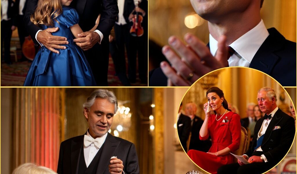 “Papa, this song is for you. You taught me to stand tall, to be kind, and to never forget where we come from." - In an unforgettable royal moment, Charlotte Elizabeth Diana — the eldest daughter of Prince William and Princess Catherine — took center stage at Buckingham Palace, stunning guests with her poise and voice. Teaming up with the legendary Andrea Bocelli, Charlotte performed a moving, original duet titled “Echoes of Our Kingdom”, composed specially for her father’s 43rd birthday. With a sapphire-blue gown mirroring her royal roots and a diamond tiara catching the chandelier light, Charlotte sang with a grace far beyond her years — her harmonies blending seamlessly with Bocelli’s.