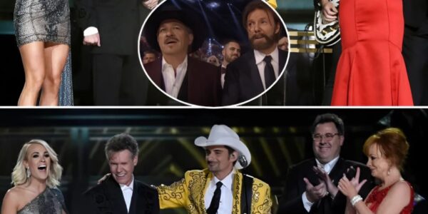 Real country didn’t fade—it walked back into the spotlight and owned the night. When Alan Jackson, Brad Paisley, Carrie Underwood, and Reba McEntire took the stage, it wasn’t just music—it was a moment. Their voices blended like old friends around a porch light, raw and real, and by the second chorus, half the crowd was wiping tears. Then came Randy Travis. With one soft, trembling “Amen,” time seemed to stop. The soul in that one word hit harder than a thunderclap. Even legends like Keith Urban and Brooks & Dunn stood frozen, eyes glassy, overcome by the truth pouring from that stage. Country didn’t die—it just needed a night like this to remind the world who it really is.