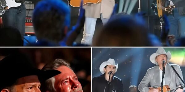 When Alan Jackson and Brad Paisley kicked off “It’s Five O’Clock Somewhere,” the crowd was already on their feet—but the moment King George Strait stood up and tipped his hat, you knew something special was coming. Then, out of nowhere, Brad stepped back, gave Alan the spotlight, and the entire mood changed. With just his voice and a quiet strum of the guitar, Alan delivered a raw, emotional tribute to Jimmy Buffett that hit everyone right in the heart. You could see people wiping their eyes, holding their breath—nobody expected a party anthem to turn into a moment of pure, powerful country soul. It wasn’t just a performance. It was a goodbye, a celebration, and a reminder of why country music still matters. This wasn’t staged—it was real, and if you missed it, you missed something unforgettable…