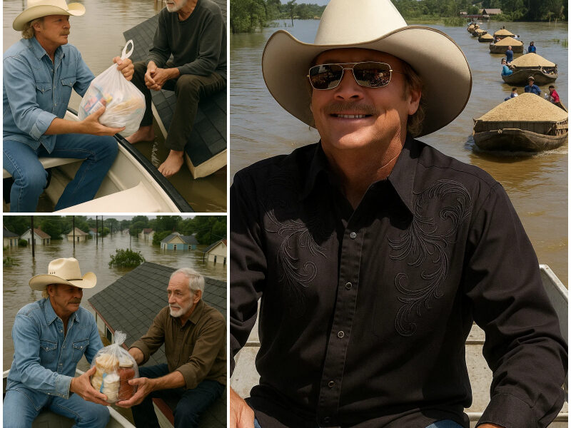 BREAKING NEWS: Nearly 10 tons of rice and food were transported by private boat from Georgia to Texas! The sign of country music star Alan Jackson appeared on the boat, making everyone admire, revealing the real person behind this humanitarian act that brought millions of people to tears.
