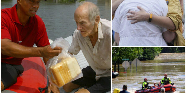 BREAKING: Tiger Woods Breaks Down in Tears Upon Seeing Elderly Man Stranded Hungry on Rooftop Amid Texas Floods – His Heartwarming Act Sparks Tears and Prayers Across the Nation