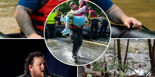 Jelly Roll Dropped $50 Million—Then Dropped It All to Walk Through Texas Floods: “I’m Here to Hold Their Hands, Not Just Sign a Check.” In an unexpected move, country music hero Jelly Roll didn’t just donate $50 million to Texas flood victims—he “showed up,” boots soaked and eyes red, walking door to door through the rubble. While celebrities often give from afar, Jelly chose to GIVE “with all his heart”—hugging families, WIPENING TEARS, and KNEELING in muddy fields to listen to stories of survival. “There were no spotlights, no cameras—I couldn’t stand by,” he said, as stunned locals clung to the singer who once sang of pain, now offered hope. His voice BREAKED not on stage, but in the arms of a child who had lost everything. And in that moment, Jelly Roll became more than just a country star—he became a voice of healing in a broken land.