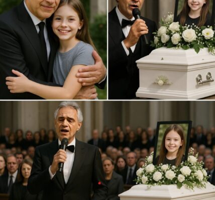 Andrea Bocelli Sings Farewell to Elara — The 9-Year-Old Blind Girl Who Loved His Music Until Her Last Breath Elara Grace, 9, was born blind but gifted with extraordinary musical talent. She adored Andrea Bocelli’s voice, and every night, she would softly hum “Con te partirò” before falling asleep. Her biggest dream was to hear him sing live — just once. When Elara passed away from illness, her family held a small, private farewell. No one expected that Bocelli himself would quietly arrive. He placed a single white rose on her tiny casket and sang “Time to Say Goodbye” with only a piano behind him. The entire chapel fell silent. One mourner whispered, “His voice carried both sorrow and peace.” After the final note faded, Bocelli bowed to Elara’s parents… and silently walked away. A simple farewell — but one no one will ever forget.