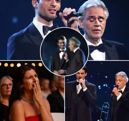 “That’s my husband… and my son,” Veronica Berti whispered, tears welling in her eyes as the spotlight enveloped them. In a night that felt more like a prayer than a performance, Andrea Bocelli and his son Matteo took the stage to sing “Fall On Me”—and took the world by surprise. As the timeless melody played, the camera caught something even more powerful than the vocals: the quiet devastation of a proud mother sitting in the front row. Bocelli’s wife, Veronica, couldn’t contain her emotions as father and son joined in a bond so deep it was beyond words. The tearful moment transformed a concert into a generational miracle—one sung from the heart, and answered with love.