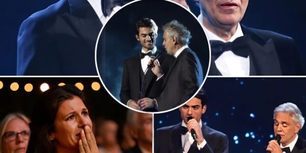 “That’s my husband… and my son,” Veronica Berti whispered, tears welling in her eyes as the spotlight enveloped them. In a night that felt more like a prayer than a performance, Andrea Bocelli and his son Matteo took the stage to sing “Fall On Me”—and took the world by surprise. As the timeless melody played, the camera caught something even more powerful than the vocals: the quiet devastation of a proud mother sitting in the front row. Bocelli’s wife, Veronica, couldn’t contain her emotions as father and son joined in a bond so deep it was beyond words. The tearful moment transformed a concert into a generational miracle—one sung from the heart, and answered with love.