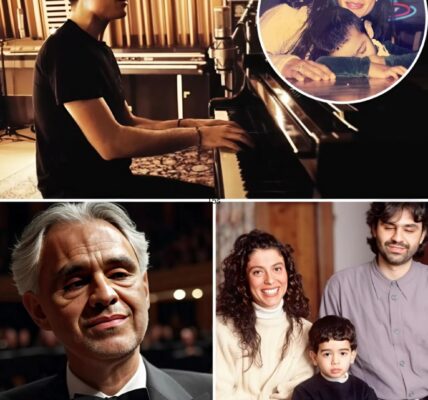 “I Sing So You’ll Remember Her, Papa…” — In a candlelit cathedral in Tuscany, Matteo Bocelli stepped to the piano and sang the final song he wrote for his late mother. His trembling voice echoed beneath her portrait, filling the air with aching love. Andrea Bocelli sat frozen, head bowed, hands clenched. When the song ended, he didn’t speak—he only clapped once, tears streaming. That moment, Italy wept not just for a woman lost, but for a son’s vow and a father’s silent grief