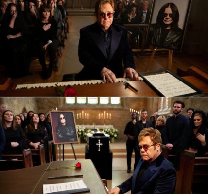 No cameras. No rehearsals. Just 10 minutes… and a piano. At Ozzy Osbourne’s memorial service in London, the crowd expected a silence. Instead, Sir Elton John asked for a pen, a scrap of paper… and to be left alone for a moment. He sat quietly at the church piano. Scribbled. Whispered to himself. And then, he played. A brand-new song — written in ten minutes, performed once, never to be repeated. Elton didn’t name it. But when he sang the first line — “Even thunder needs a place to rest” — the room broke. Before him, Ozzy’s casket. Surrounded by family, veiled mourners, old bandmates with heads bowed. Elton’s voice cracked once — right before the final note. He stood, closed the lid on the piano, and said only: “This is for the rebel who gave us permission to be loud… and still be loved.” Then he walked out. No applause. Just tears. Just one final gift — from one legend to another. 🖤 Fan-recorded audio of Elton’s unreleased tribute — and Sharon’s reaction as the first lyric hit —
