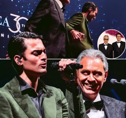 As Andrea Bocelli Stepped Beside His Son, the Lights Went Down and the Crowd in Macau Fell Silent. Their Very Presence Was Enough to Chill the Air. Their Voices Blended Together With the Opening Notes of the Perfect Symphony, Andrea’s Deep and Timeless and Matteo’s Youthful and Rich, Creating Something That Was Almost Heavenly. Sung in Both English and Italian, Each Lyric Carried the Weight of Love, Tradition, and a Connection That Was Stronger Than the Melody Itself. The Audience Was Mesmerized by the Power of Two Generations Singing Together as the Last Note Faded and the Silence Burst Into a Roar of Applause.