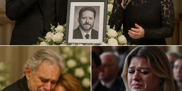 In the solemn atmosphere of the grand Nashville cathedral, thousands of flickering candles reflected off the white-flower-covered casket. As the crowd held its breath, the sound of a piano filled the air — Andrea Bocelli emerged, with Reba McEntire by his side. Together, they began a duet of “Because You Loved Me,” the ballad that had been the late ex-husband of Kelly Clarkson’s most cherished song. Bocelli’s warm, powerful voice blended with Reba’s aching country tones, cutting through the stillness like a wave of emotion. From the front row, Kelly’s shoulders trembled as she clutched her two children close, each lyric stirring old memories. In the stands, over 30,000 mourners wept, many embracing, unable to hide their grief. As the final note lingered in the air, the entire cathedral was wrapped in a sacred silence — a moment where every heart shared the same sorrow and undying love...