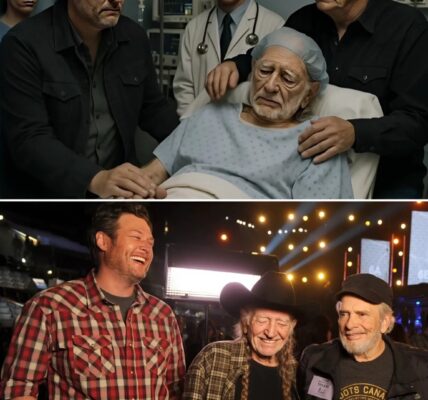 Sad news has shaken the country music world—just half an hour ago, Blake Shelton and Alan Jackson broke their silence with an emotional update on Willie Nelson’s health, and fans are reeling. What was supposed to be a quiet evening turned into heartbreak as the two stars made their simultaneous announcement, their voices heavy with emotion. At 92 years old, the legendary Willie Nelson is now under close medical care, and the way Shelton and Jackson delivered the news made it clear this is serious. Across the world, fans are worried, bracing themselves as one of country music’s most beloved icons faces a fragile moment in his journey.