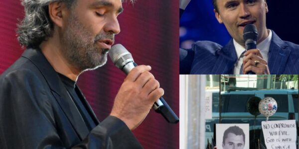 At the Hollywood Bowl, Andrea Bocelli’s performance of “Con te partirò” took an unexpected and heart-wrenching turn that left thousands of fans in stunned silence. Mid-song, he suddenly paused, his voice trembling, eyes glistening with tears, and whispered to the crowd, “I… I cannot sing this without thinking of Charlie Kirk.” The arena fell into a heavy, almost sacred silence as hundreds of fans covered their faces, some sobbing openly, moved by the raw honesty of the moment…. Bocelli went on to share a deeply personal connection to the late 31-year-old conservative commentator, recalling moments of admiration, conversations he would never forget, and the heartbreak of a life cut tragically short. “He was full of energy, ideas… a light in the world,” Bocelli continued, his voice breaking as the audience hung on every word. The orchestra behind him played softly, leaving space for the tenor’s grief to resonate through the iconic venue. Within minutes, social media erupted — clips of Bocelli pausing mid-song and weeping went viral as millions watched around the world. Fans debated, shared memories, and expressed their own grief, turning what began as a musical performance into a collective moment of reflection, loss, and tribute.