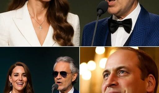 A Royal Voice, a Sacred Song: Kate Middleton and Andrea Bocelli’s Duet of “The Prayer” Moves a Nation to Tears. In an Unforgettable Moment at Buckingham Palace, Princess Kate and Andrea Bocelli Delivered a Soul-Stirring Rendition of “The Prayer” That Left the Audience in Tears. Andrea’s Rich, Velvety Voice Opened the Piece With Reverent Power, Echoing Through the Grand Hall Like a Sacred Hymn. Then Kate Began to Sing—Softly at First, Her Voice Delicate Yet Assured, Revealing a Hidden Emotional Depth.