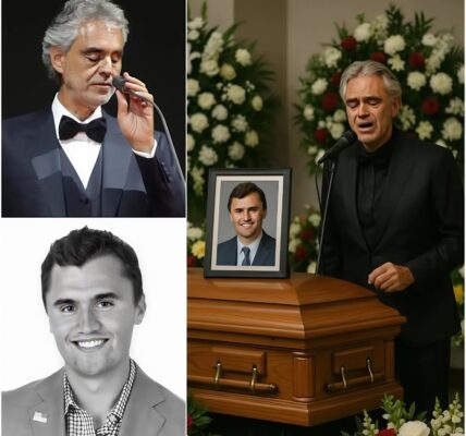 “Wait… Andrea Bocelli sang that at Charlie Kirk’s funeral?No mic. No spotlight. Just Bocelli, in a simple black suit, standing by Charlie Kirk’s casket — and a trembling voice rising with ‘Ave Maria.’