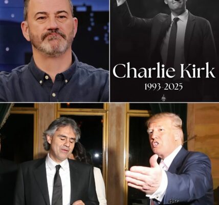 ANDREA BOCELLI BREAKS HIS SILENCE — A VOICE OF PEACE TURNS INTO A THUNDERCLAP The world expected calm, grace, perhaps even restraint. But when Andrea Bocelli finally spoke after Jimmy Kimmel’s remarks about Charlie Kirk, his words left audiences gasping. What was meant to be entertainment has now spiraled into something darker — and Bocelli’s response didn’t just echo through concert halls, it shattered illusions, split opinion, and ignited a debate no one saw coming. The question that lingers: what did Bocelli say that turned silence into a storm?